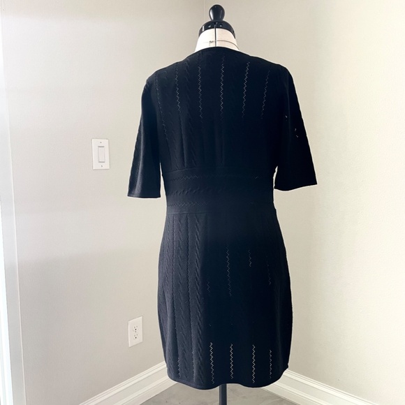 Madison Studio Black V-Neck Long Sweater Button Up Elbow Length Sleeve Sz Med - Picture 5 of 16